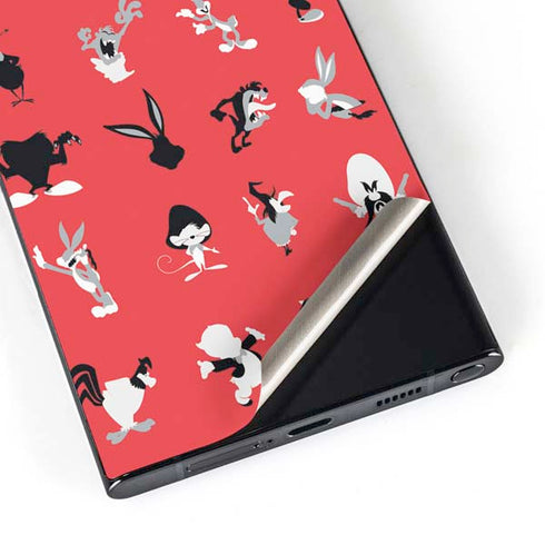 Looney Tunes Identity Red Pattern Galaxy S25 Ultra Skin